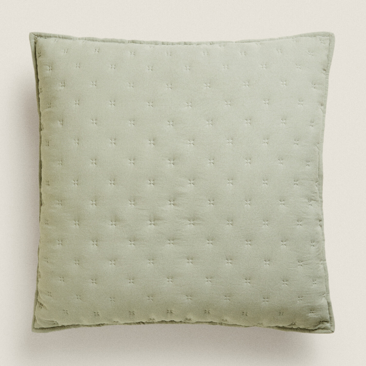 Чехол для подушки Zara Home Quilted Dotted, серо-зеленый цена и фото