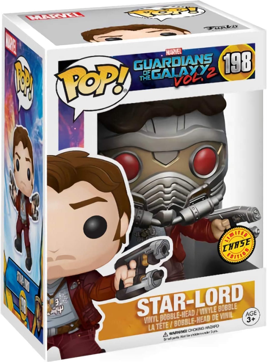 цена Виниловая фигурка Funko POP! Star-Lord (Chase Edition): Guardians of The Galaxy 2 Marvel (в прозрачном боксе)