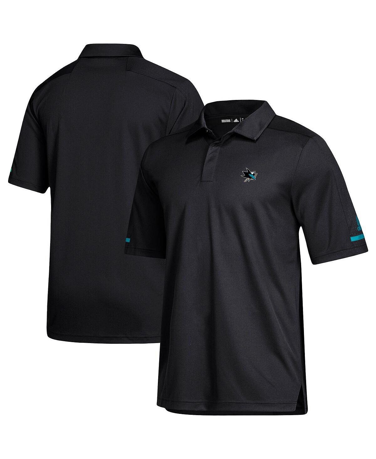 

Рубашка поло мужская серая san jose sharks game day climalite adidas, черный