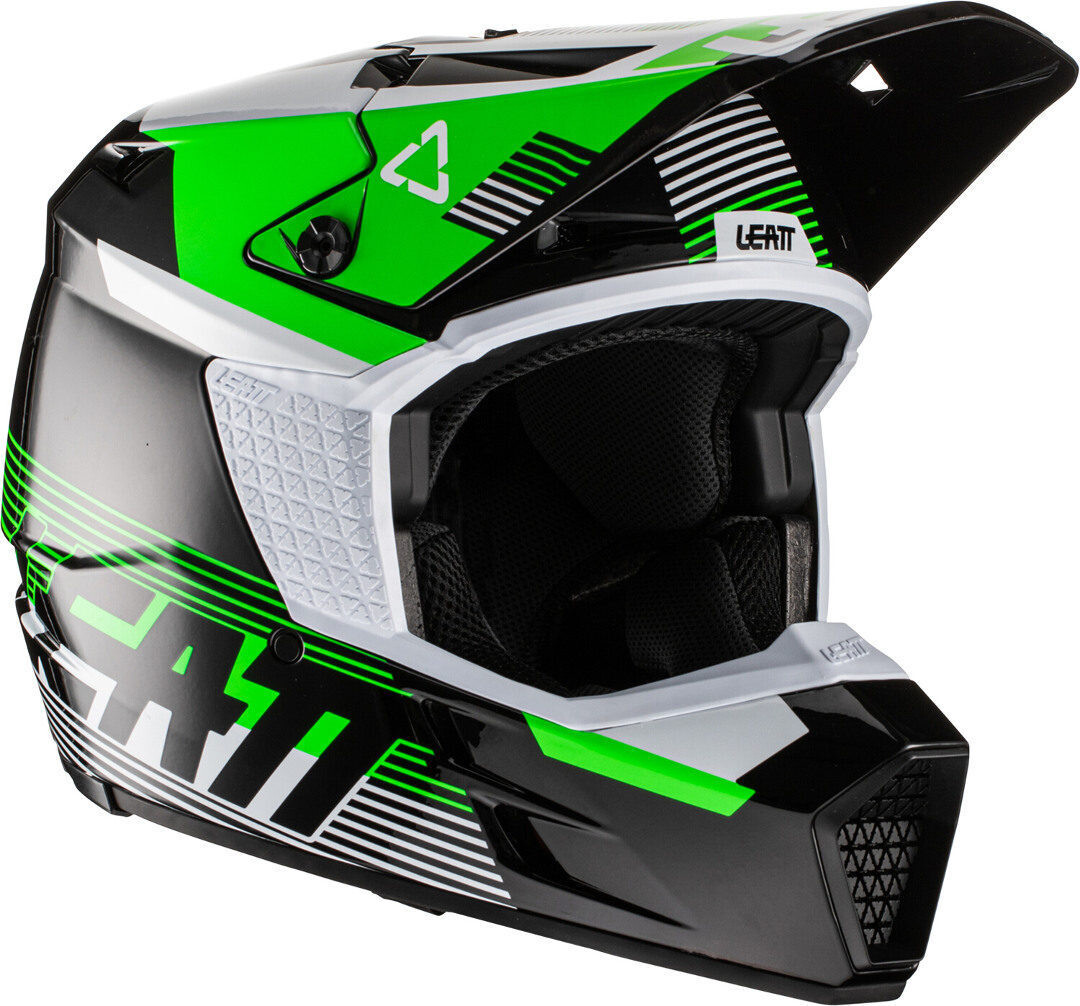 

Шлем Leatt Moto 3.5 V.22 для мотокросса, черно-зелено-белый