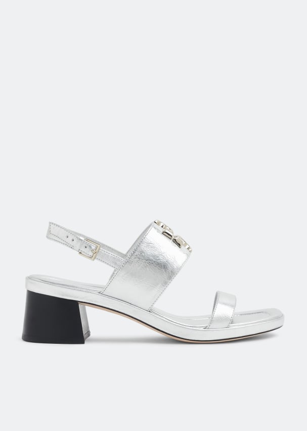 Сандалии TORY BURCH Eleanor heel sandals, серебряный цена и фото