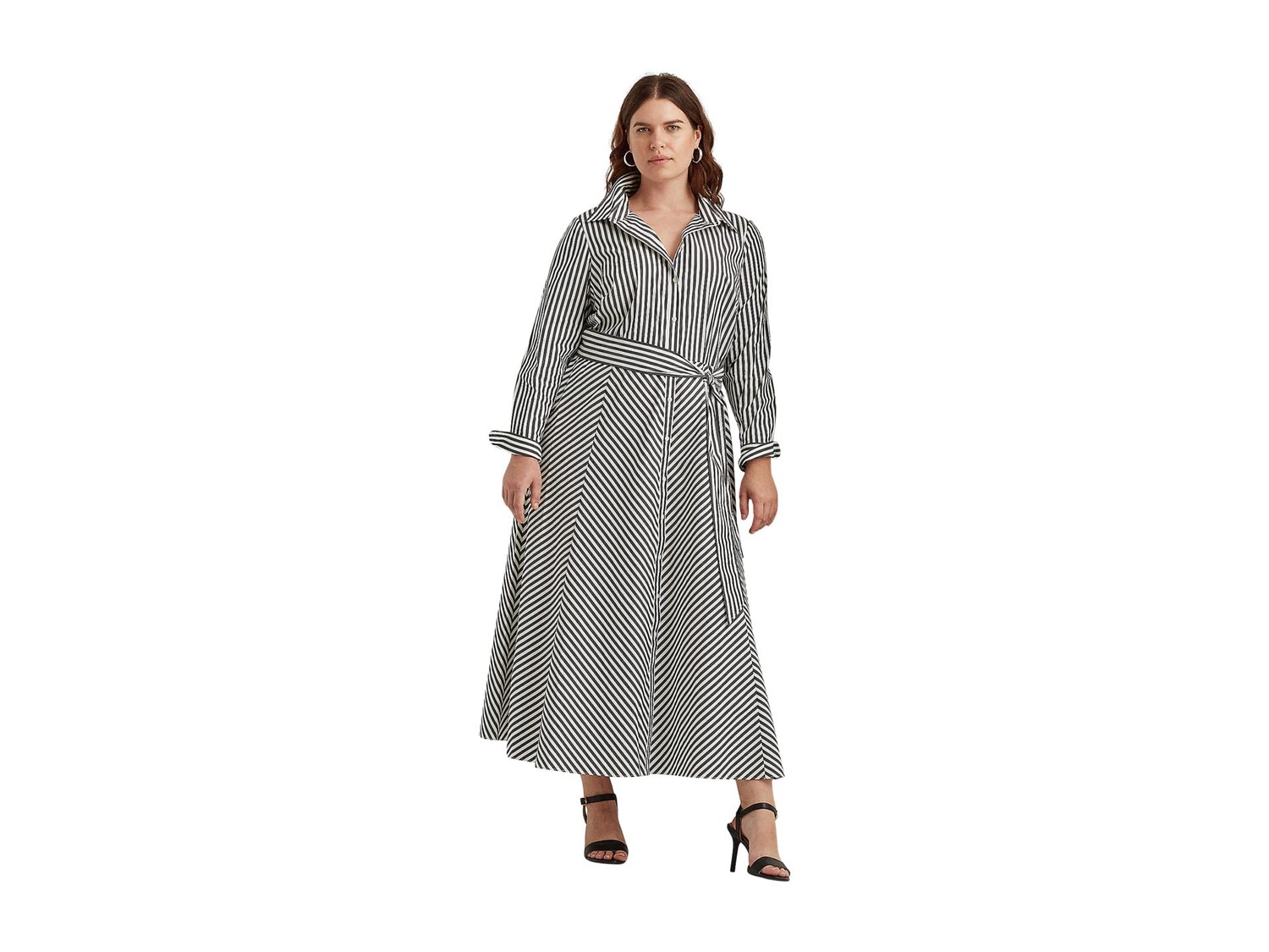 

Платье LAUREN Ralph Lauren, Plus Size Striped Maxi Shirtdress