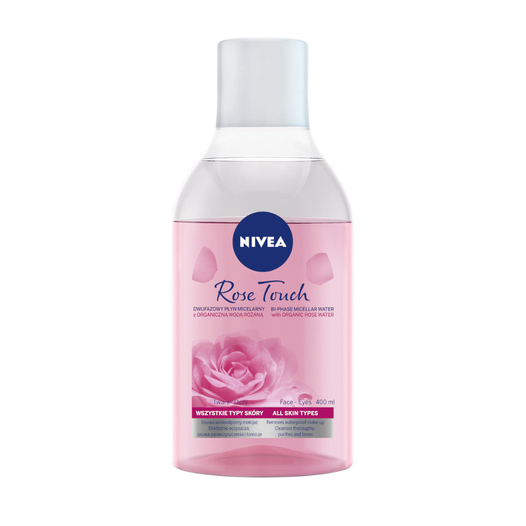 Nivea Мицеллярная двухфазная жидкость Rose Touch с органической розовой водой 400мл цена и фото