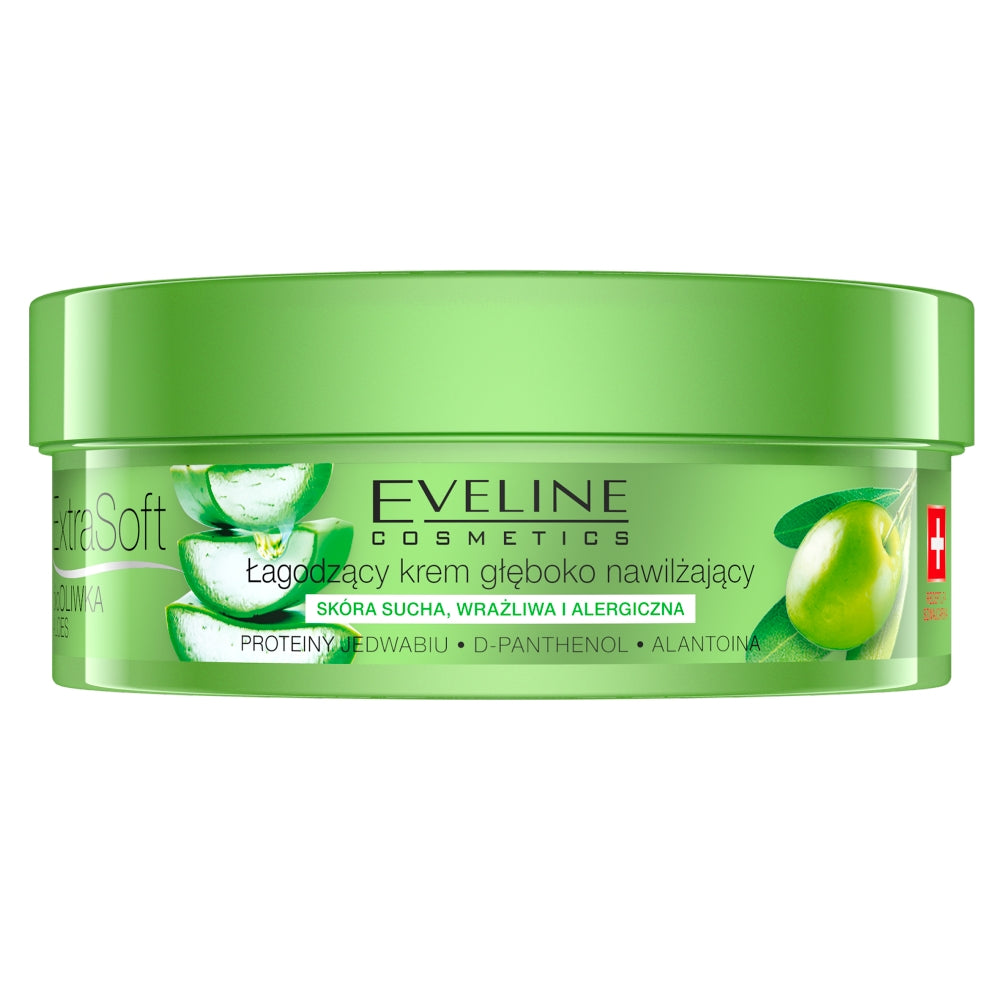 цена Eveline Cosmetics Успокаивающий и глубоко увлажняющий крем для лица и тела Extra Soft 175мл