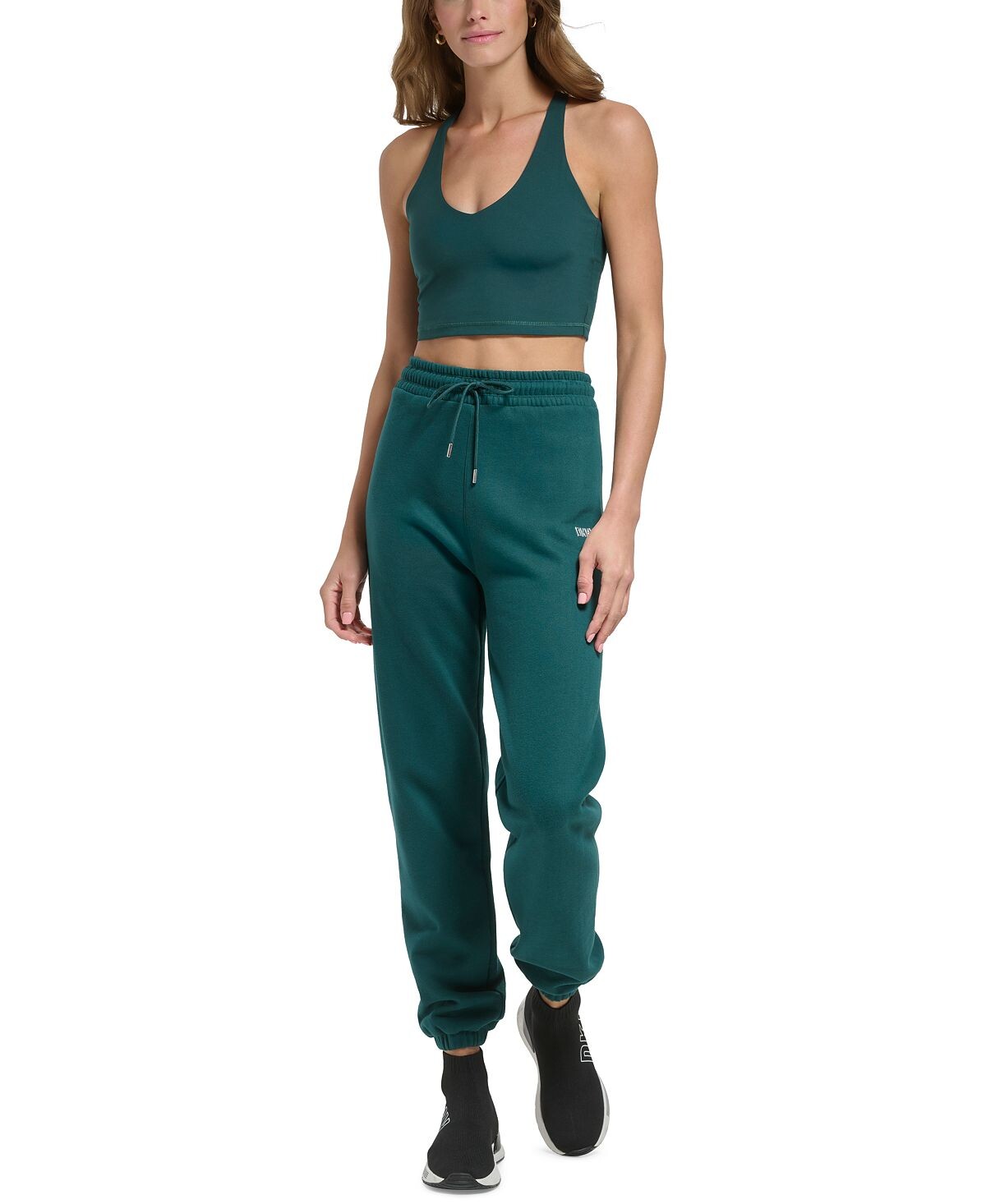 

Спортивные женские спортивные штаны с металлическим логотипом и кулиской DKNY, мульти