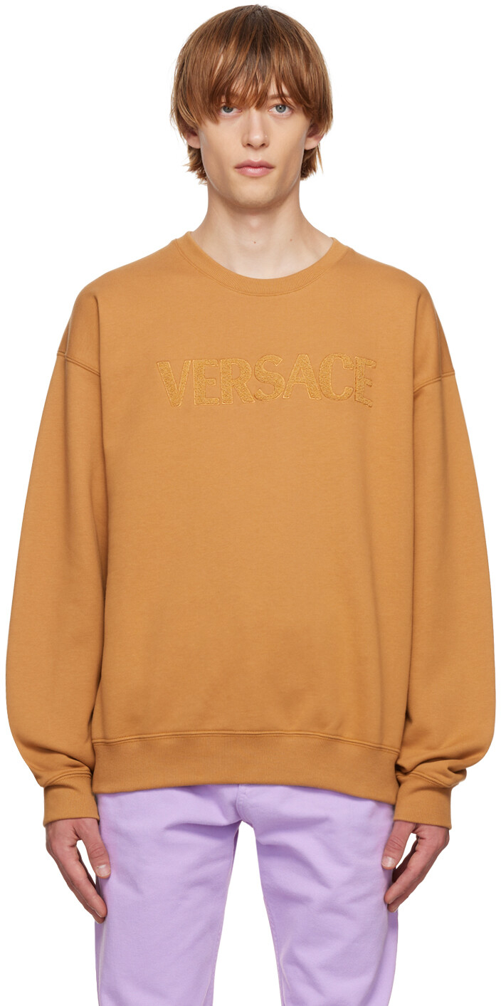 

Светло-коричневый свитшот с аппликацией Versace