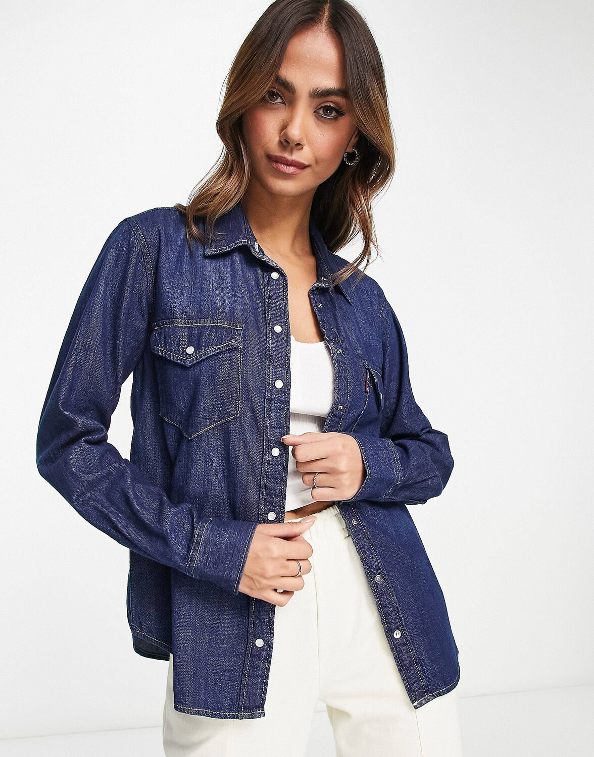 

Классическая синяя джинсовая рубашка в стиле вестерн Levi's