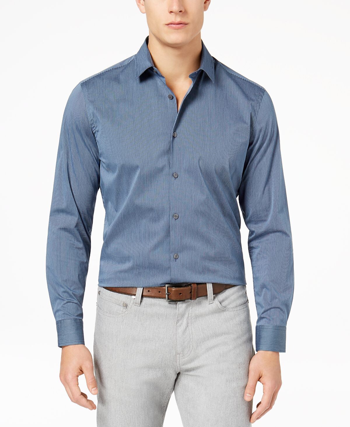 

Мужская рубашка в полоску stretch modern, созданная для macy's Alfani, мульти
