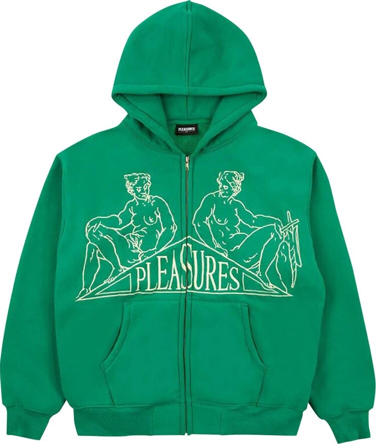 

Худи Pleasures Squeeze Zip Up Hoodie 'Green', зеленый