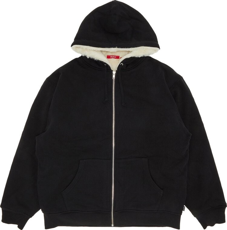 Faux fur zip up hoodie black online