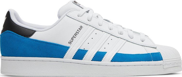 Adidas superstar sale white and blue