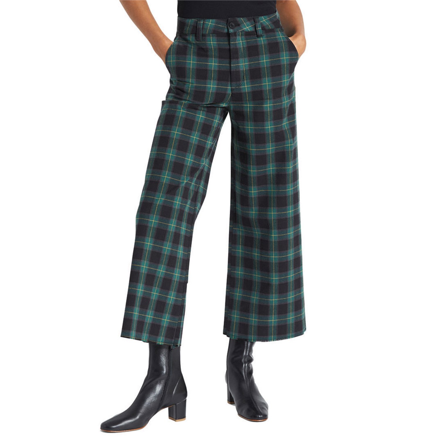 Широкие брюки Brixton Victory, зеленый/черный miyake pleated wide leg pants 2021 high waist fashion all match casual elastic waist wide leg pants straight leg pants