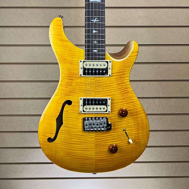 Гитара электрическая PRS SE Custom 22 Semi-Hollow — желтый Сантана с чехлом SE Custom 22 Semi-hollow электрогитара rickenbacker 330 thinline semi hollow electric guitar mapleglo