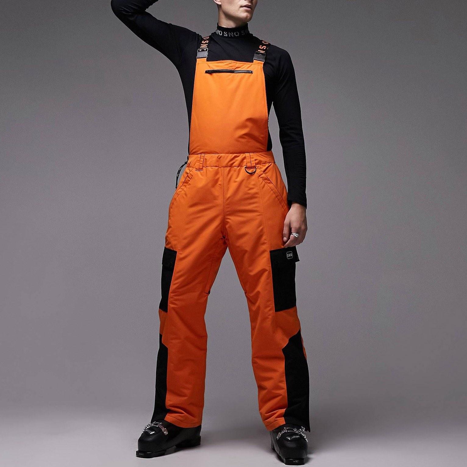 Полукомбинезон Topman Sno Straight Leg Ski, оранжевый брюки topman straight leg темно серый