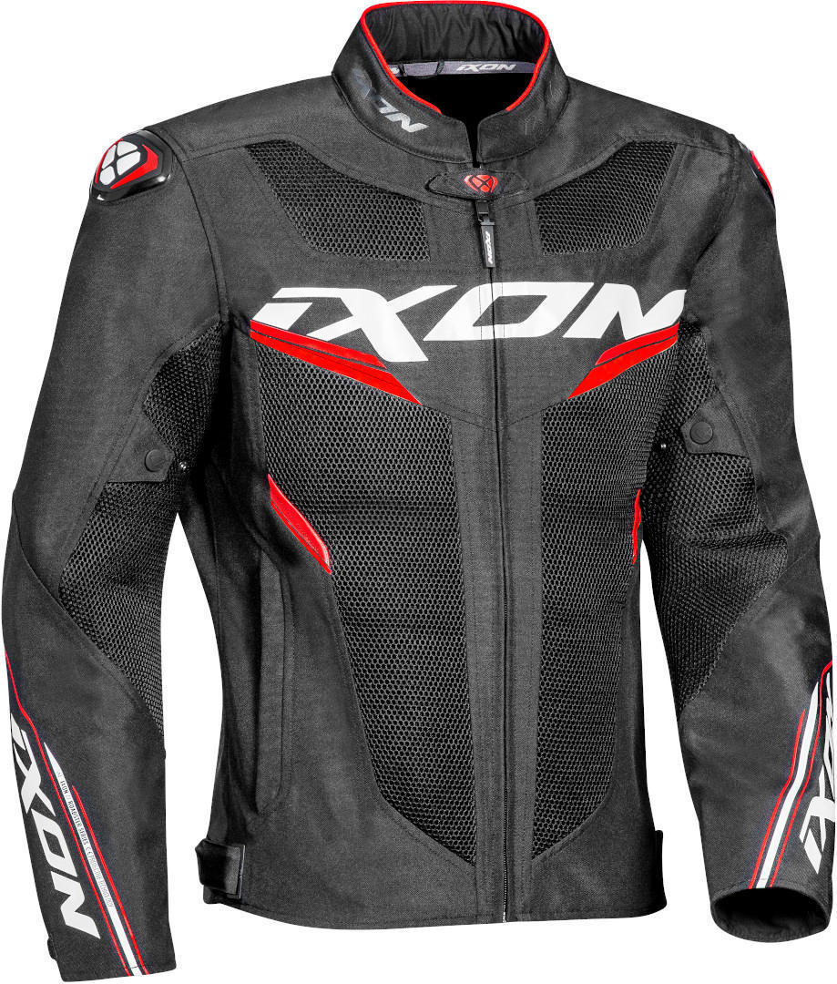 Куртка Ixon Draco для мотоцикла Текстильная, черно-бело-красная