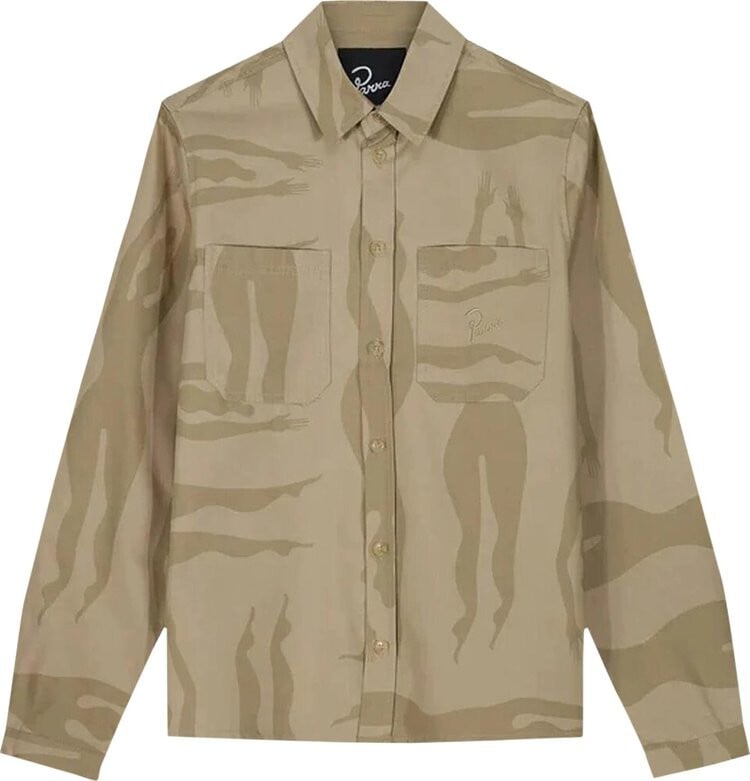 

Рубашка Parra Under Polluted Water Shirt 'Khaki', зеленый