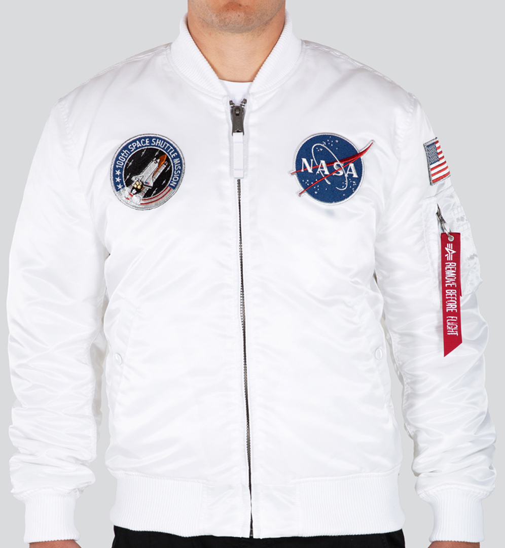 Куртка Alpha Industries MA-1 VF NASA LP, белая