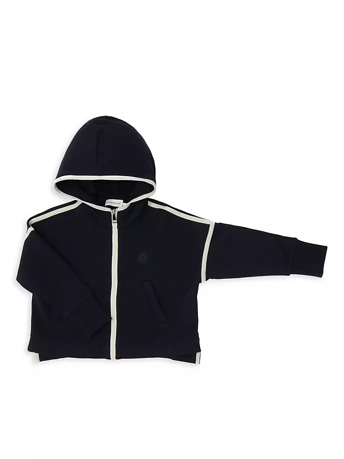 

Толстовка Little Kid's & Kid's с контрастной отделкой и логотипом Moncler, темно-синий