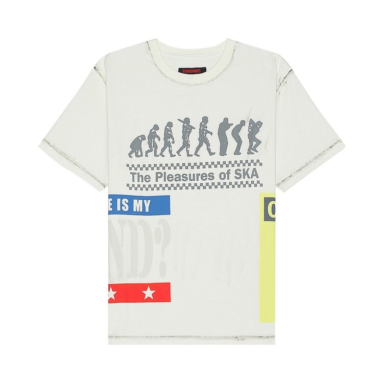 

Футболка Pleasures Evolution Heavyweight 'Off White', белый