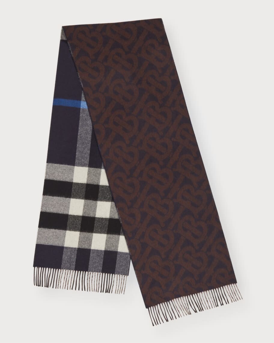 

Мужской двусторонний кашемировый шарф Half Mega Burberry
