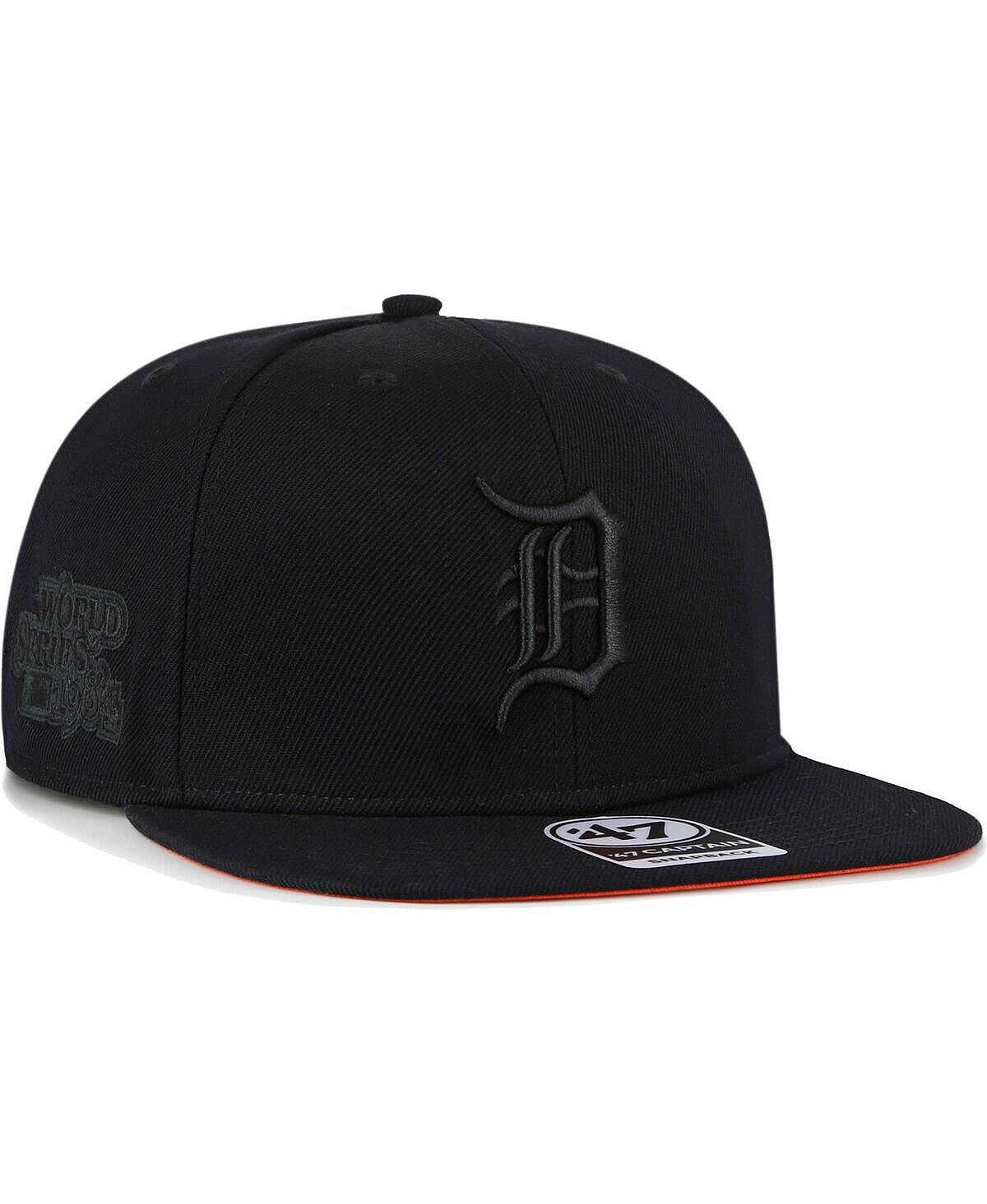 

Мужская кепка Detroit Tigers Black on Black Sure Shot Captain Snapback '47 Brand