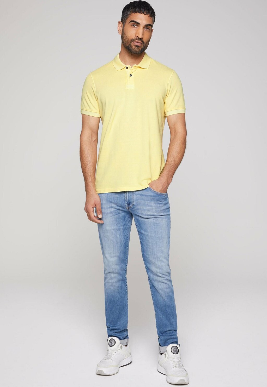 

Рубашка-поло POLOSHIRT AUS PIKEE MIT LOGOSTICK Camp David, цвет banana sun