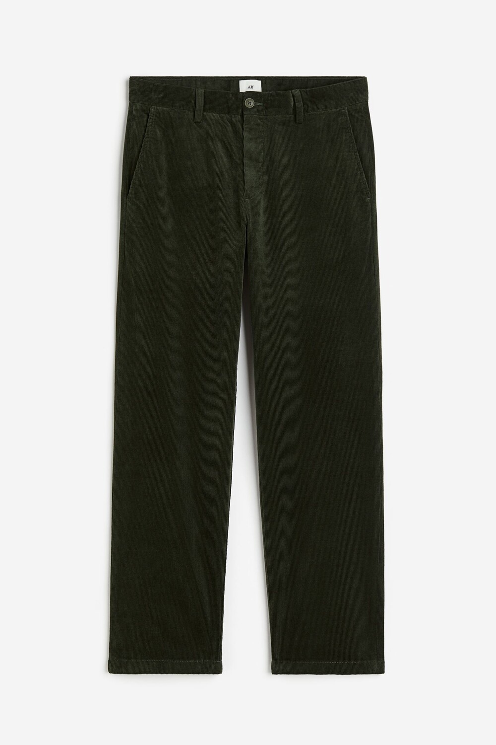 

Брюки H&M Relaxed Fit Corduroy, темно-зеленый
