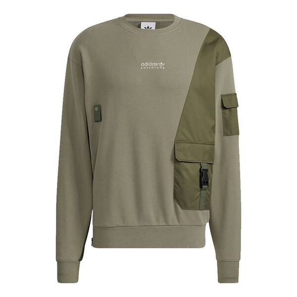 

Толстовка Adidas originals Adv Crewneck Multiple Pockets Pullover Sports Round Neck Olive, Зеленый