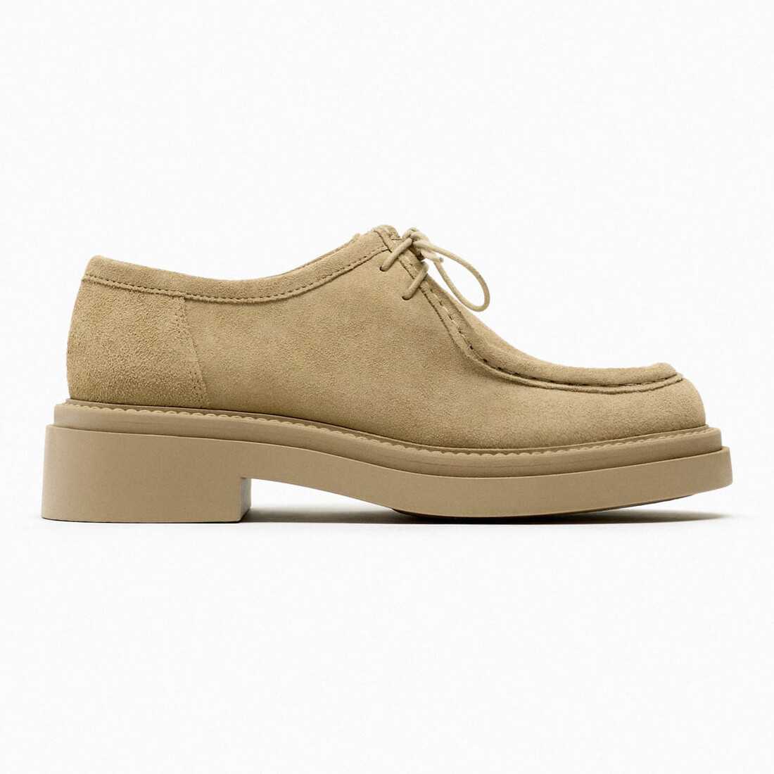

Туфли-кенгуру Zara Split Suede Flat, песочно-коричневый, Бежевый