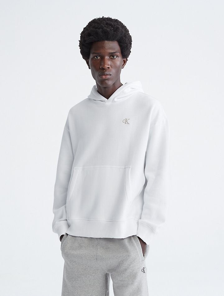 

Флисовая худи с логотипом Relaxed Fit Archive Calvin Klein, белый