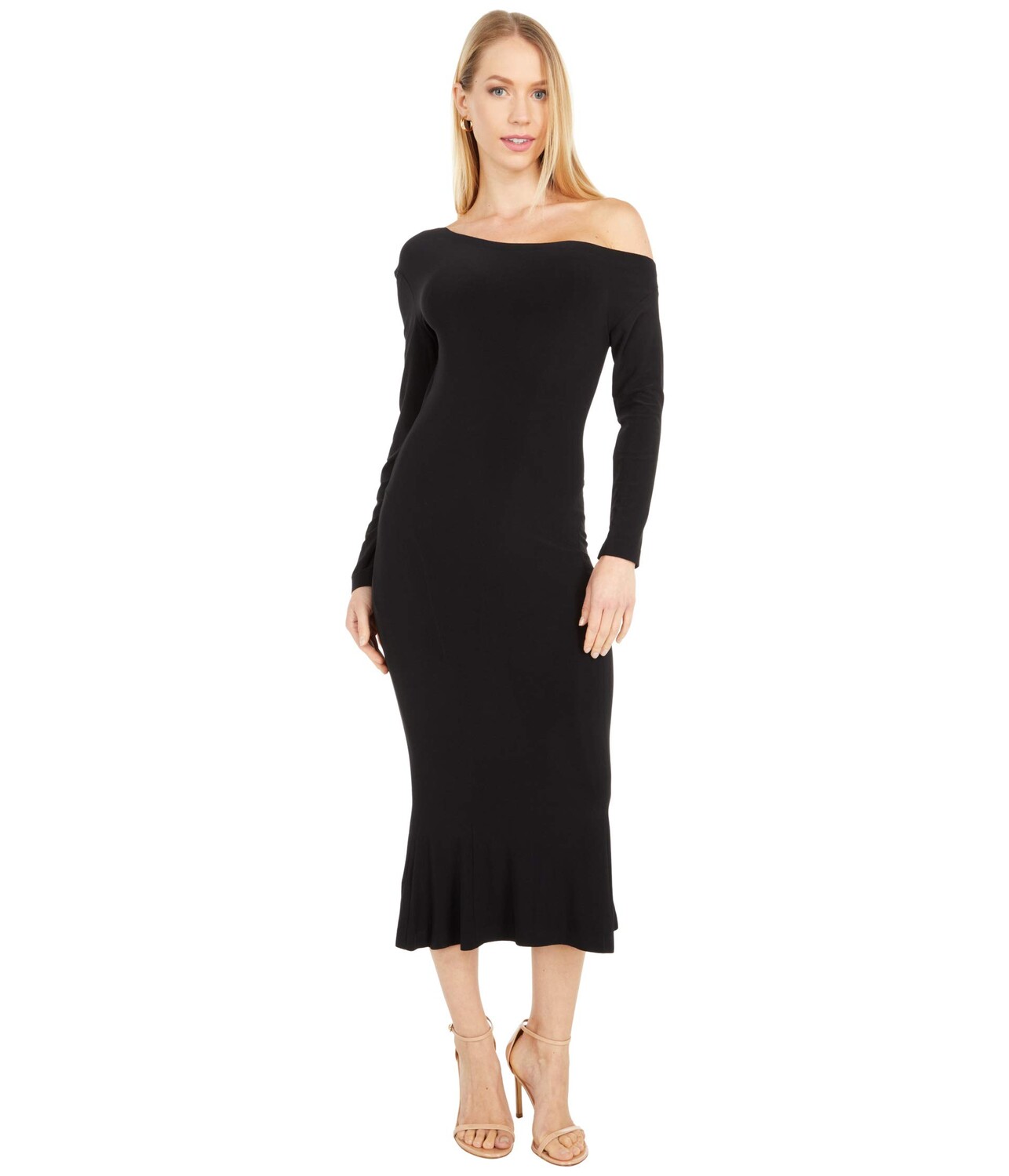 

Платье Norma Kamali, Long Sleeve Drop Shoulder Fishtail Dress To Midcalf