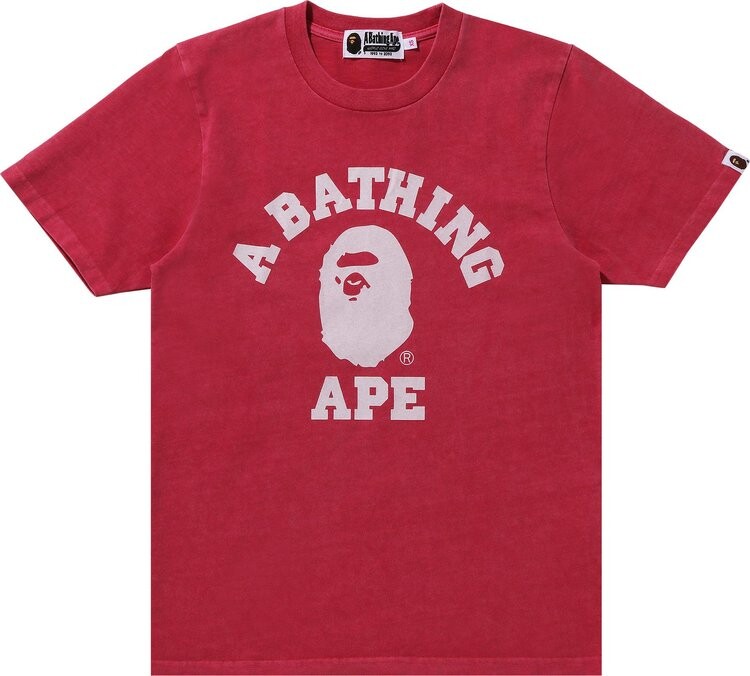 

Футболка BAPE Overdye College Tee 'Pink', розовый