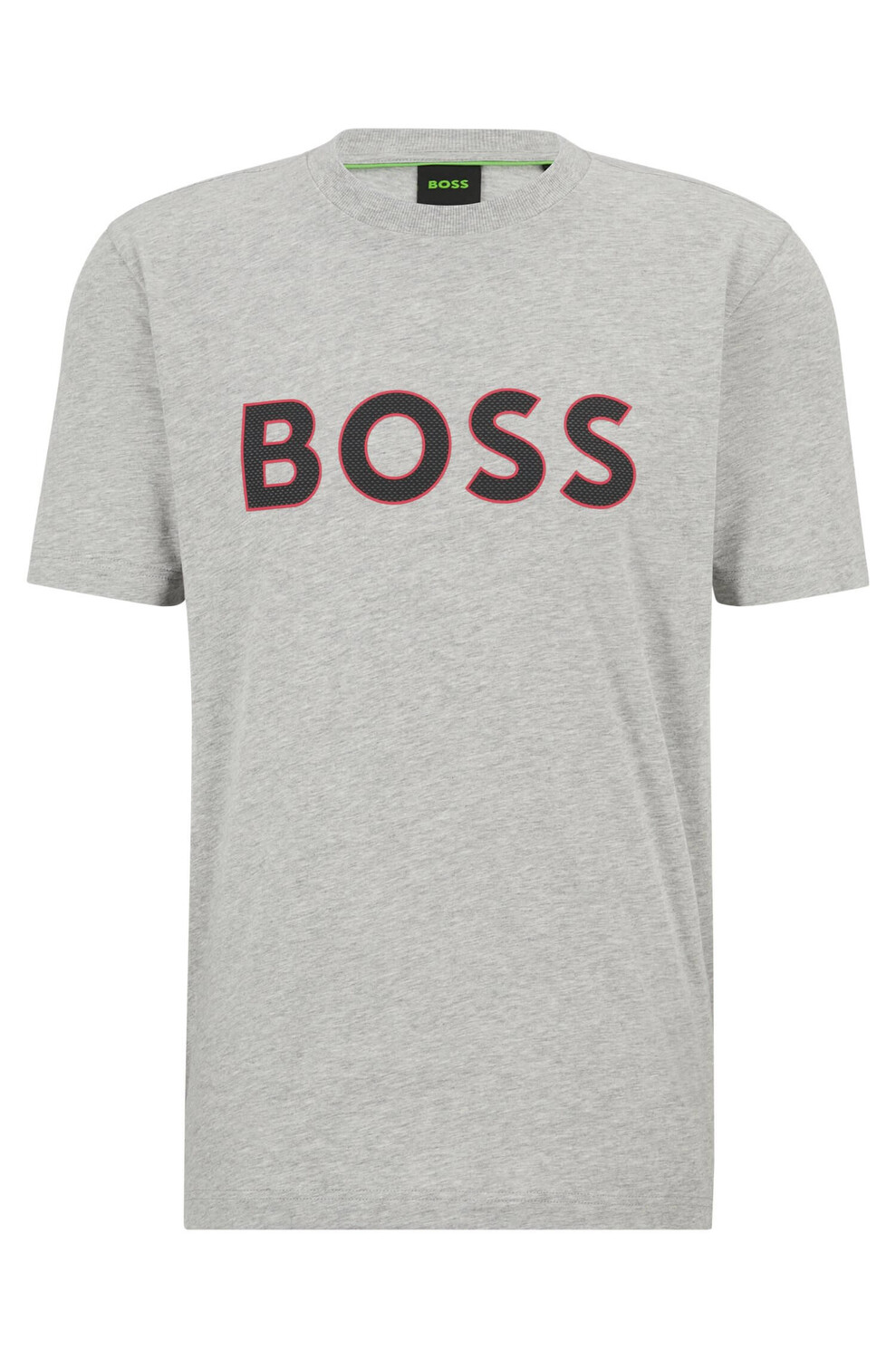 

Футболка Boss Crew-neck In Cotton Jersey With Logo Print, светло-серый