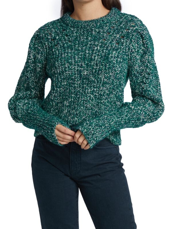 

Свитер roopa с пышными рукавами Veronica Beard Green multicolor