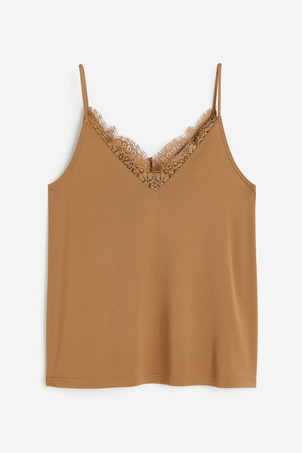 

Топ H&M Lace-trimmed Camisole, светло-коричневый