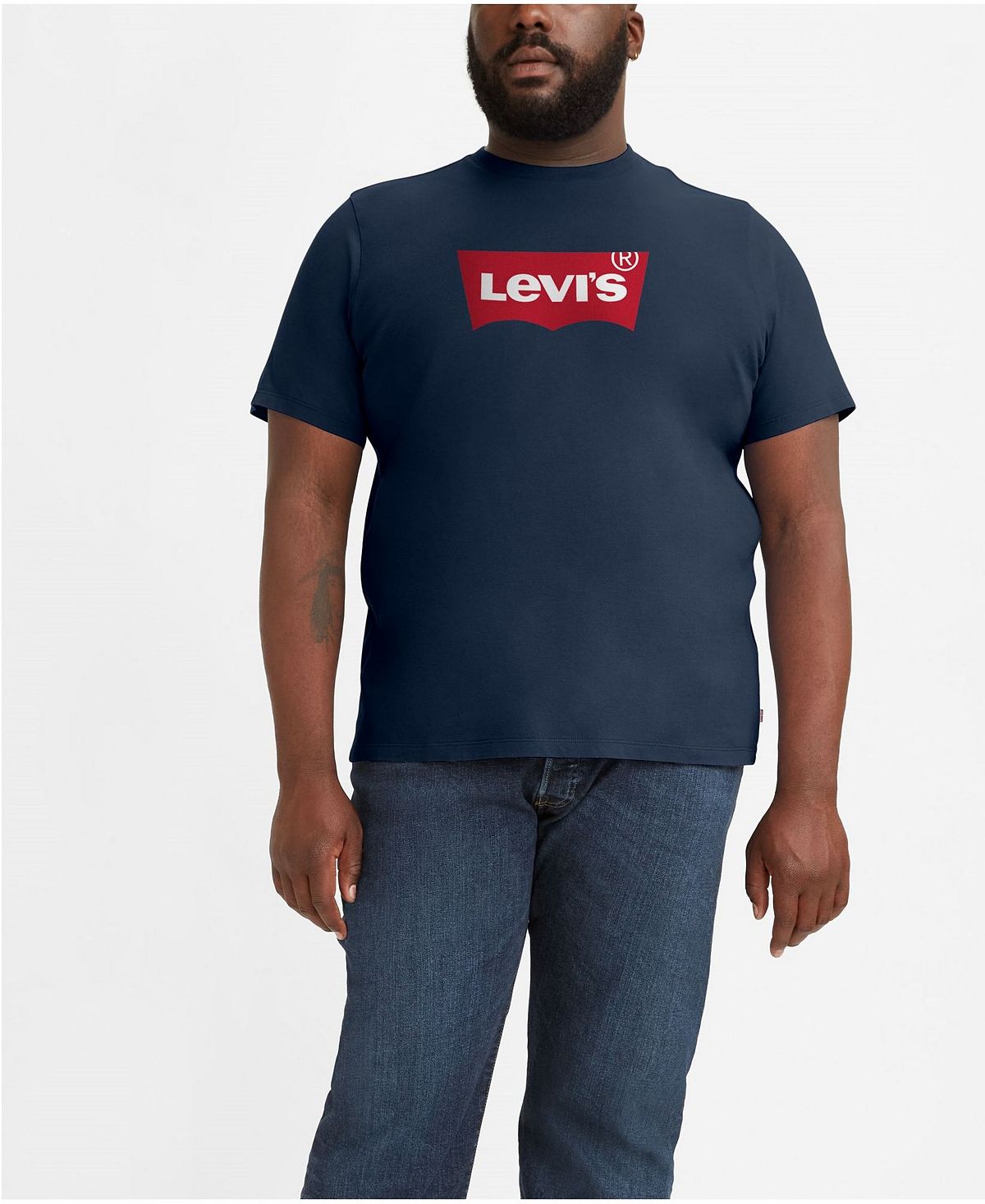 Мужская большая и высокая футболка с круглым вырезом и графическим принтом Levi's, мульти