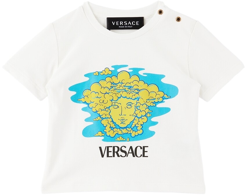 

Белая футболка с изображением медузы для малышей Versace, Белый, Белая футболка с изображением медузы для малышей Versace