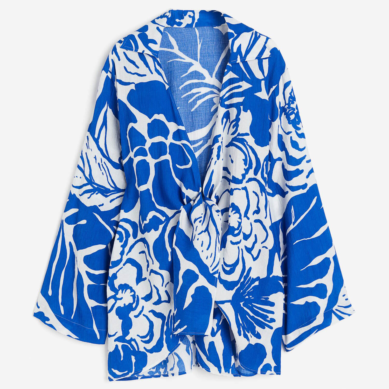 

Платье H&M Tie-detail Beach, синий/белый