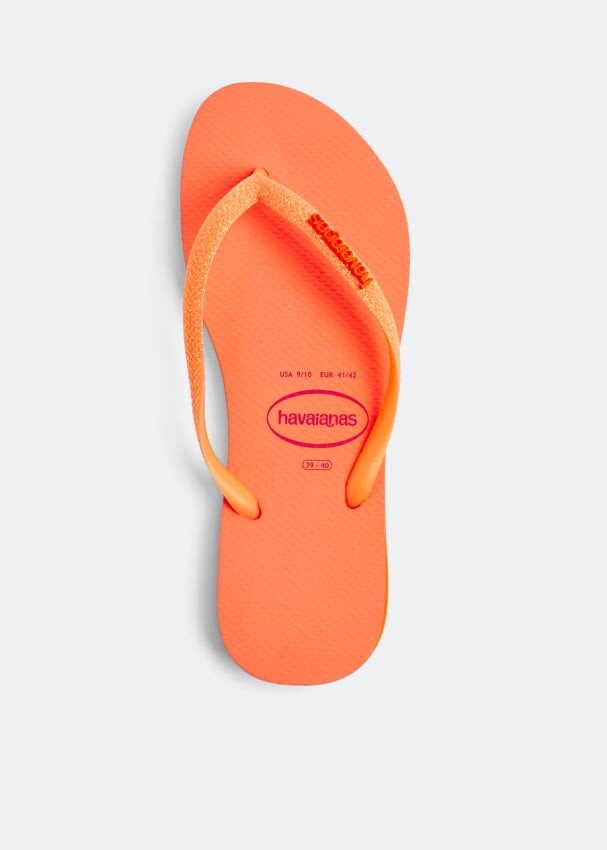 

Шлепанцы HAVAIANAS Slim glitter flip flops, оранжевый