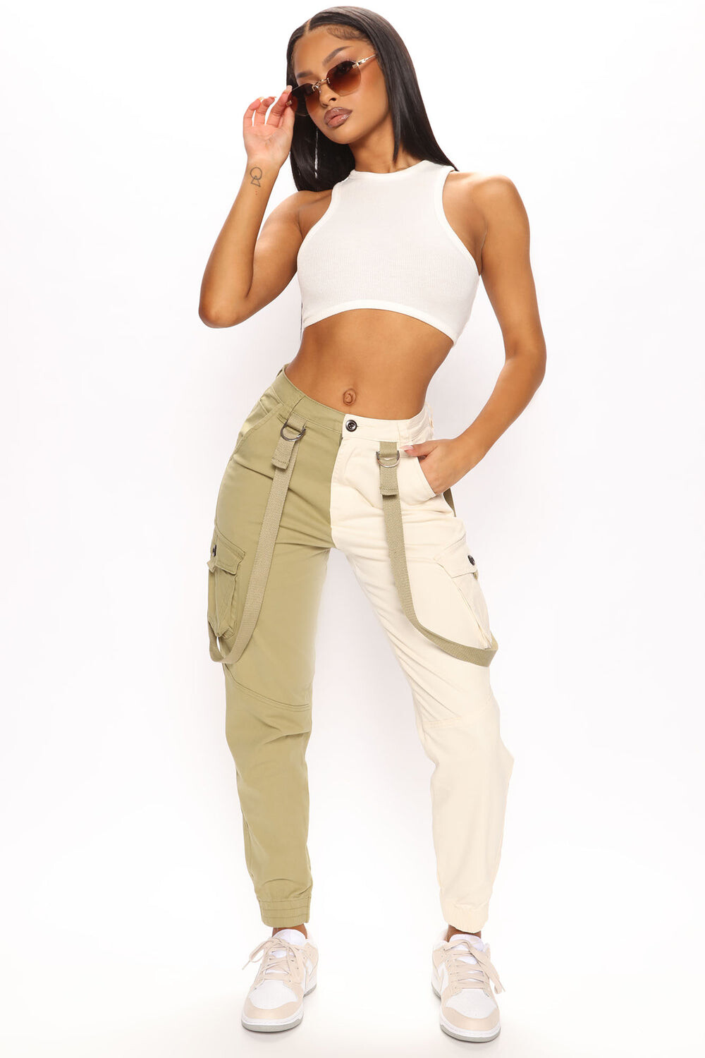 

Брюки карго Fashion Nova RJJ5565, слоновая кость