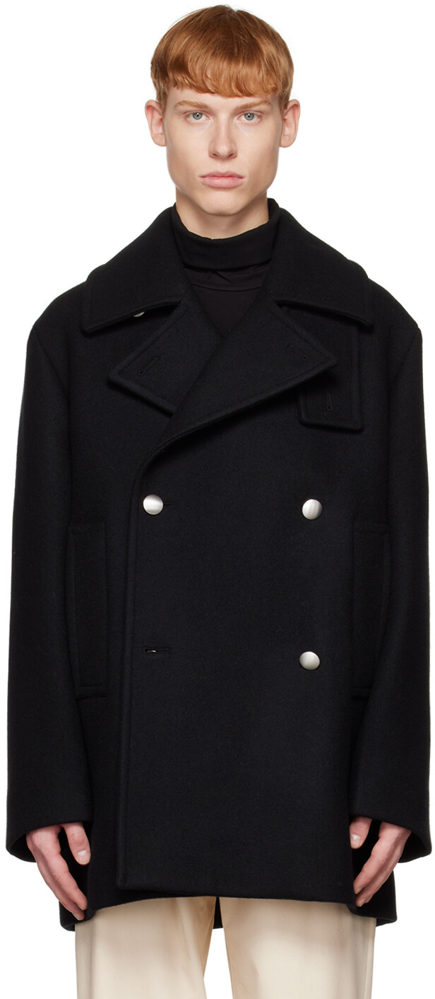 

Черный двубортный бушлат Jil Sander