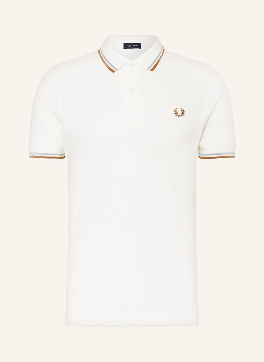 

Рубашка-поло из пике FRED PERRY, цвет CREME/BRAUN/MINT