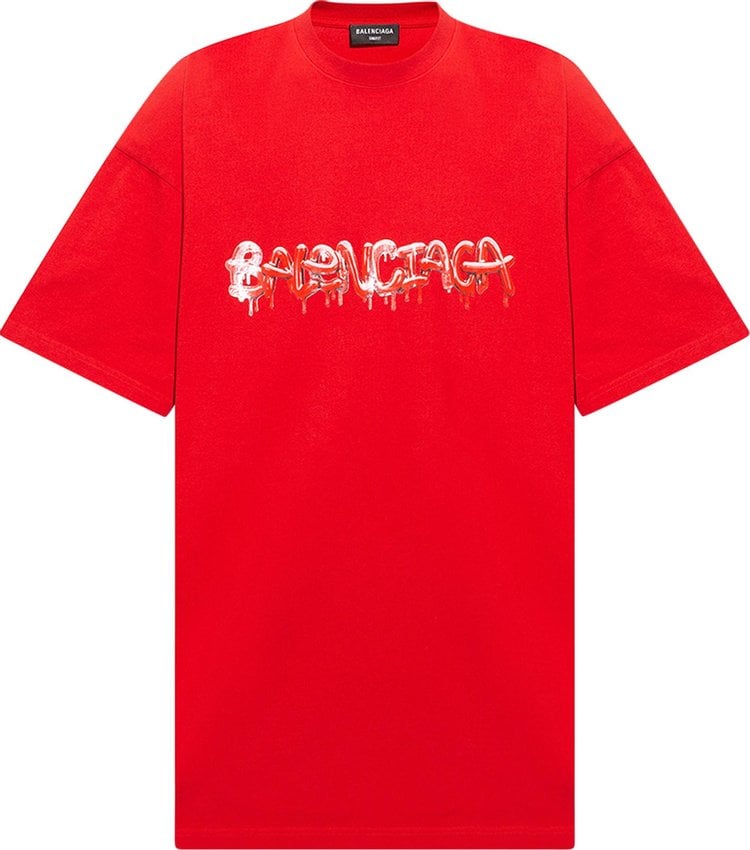 Футболка Balenciaga Oversized T-Shirt 'Cardi Red', красный - фото