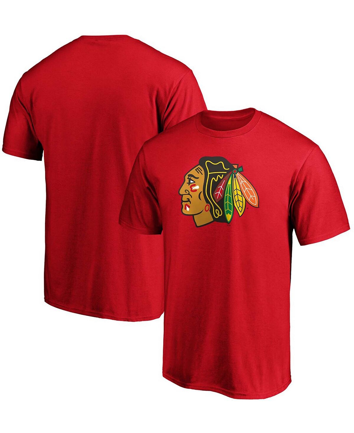 

Мужская красная футболка с логотипом chicago blackhawks team primary Fanatics, красный