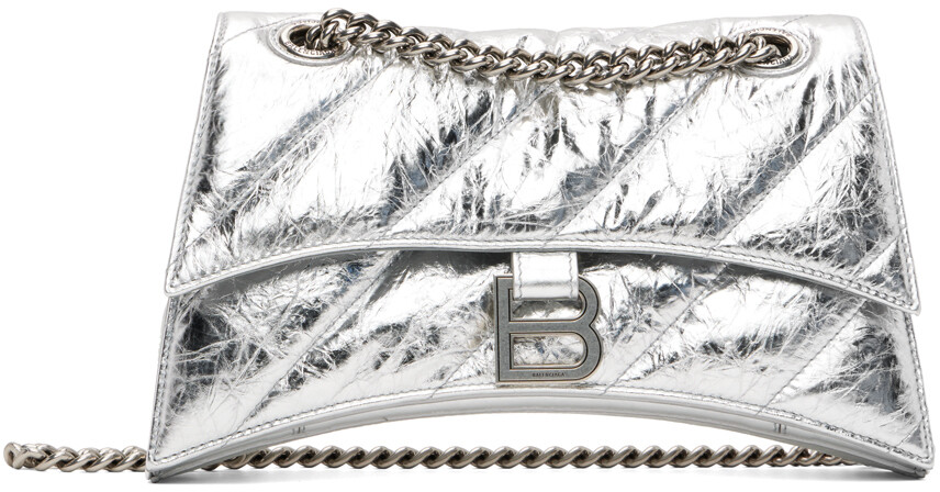 

Маленькая серебряная сумка на цепочке Crush Balenciaga