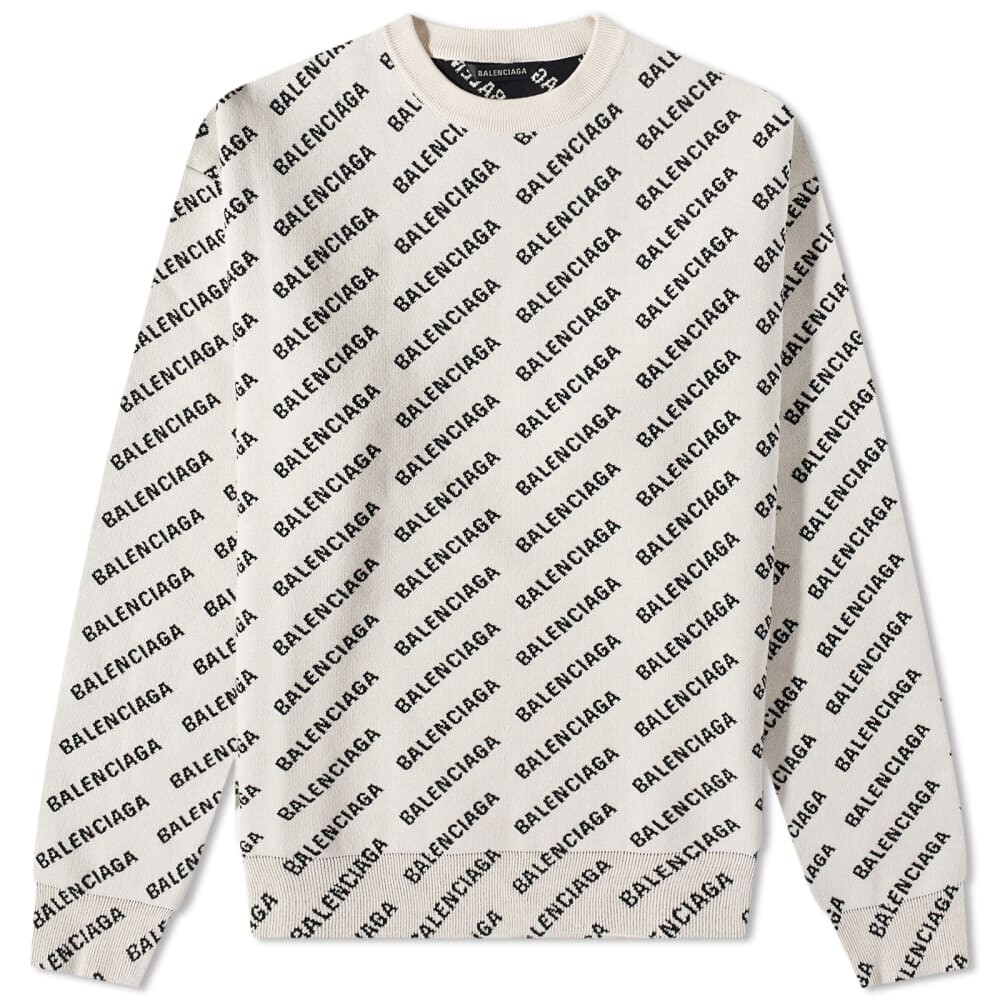 

Толстовка Balenciaga All Over Logo Crew Sweat