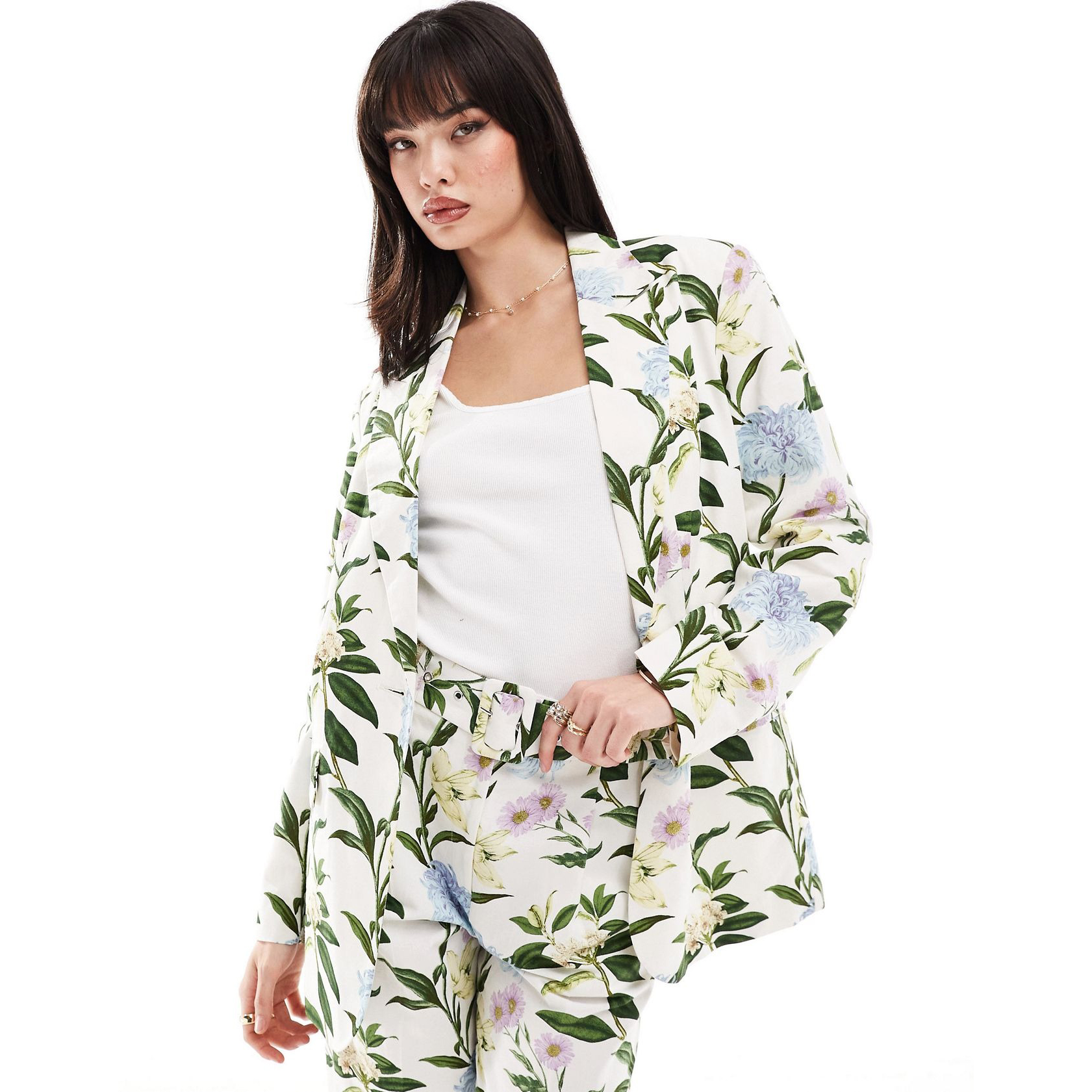 Блейзер Asos Design Floral Print Tailored With Linen, мультиколор