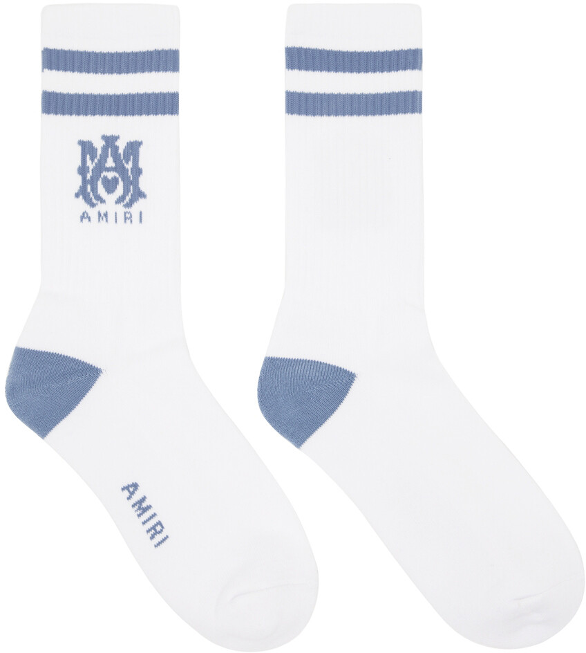 

Бело-синие носки M.A. в рубчик AMIRI