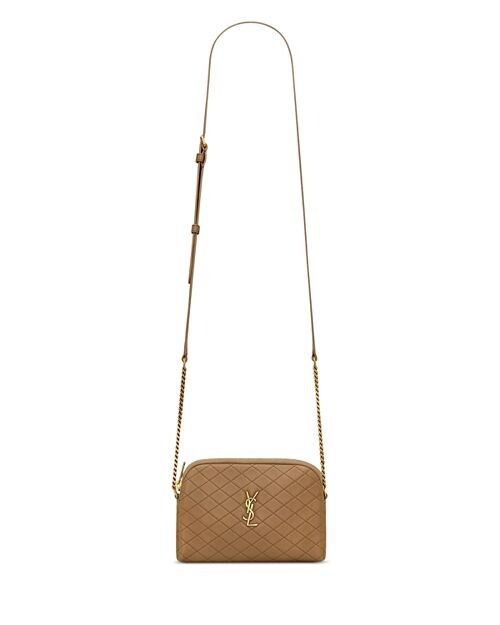 

Стеганая кожаная сумка через плечо Gaby Saint Laurent, цвет Brown