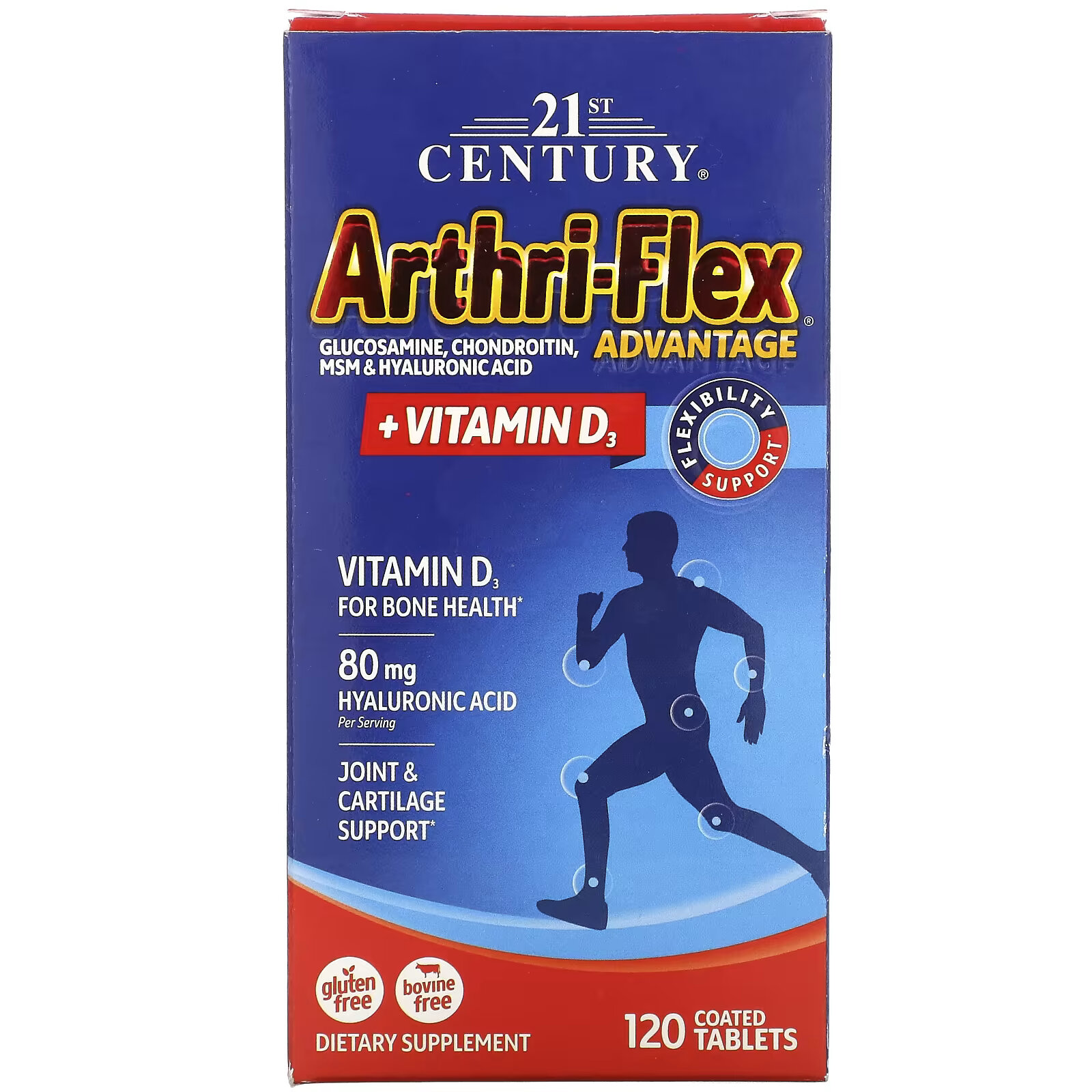 21st Century, Arthri-Flex Advantage с витамином D3, 120 таблеток, покрытых оболочкой 21st century arthri flex advantage куркума 90 вегетарианских капсул